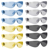 BISON LIFE blue-frame safety glasses with wraparound protection for daily tasks