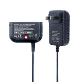 Biswaye battery charger wall plug showing universal compatibility for Black & Decker packs
