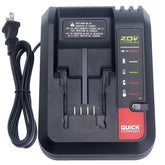Biswaye PCC692L rapid charger front view with LED indicators for Porter-Cable 20V batteries.