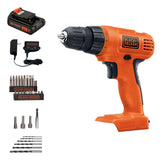 BLACK+DECKER 20V MAX drill with soft-grip handle for comfortable use.