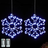 BlcTec snowflakes 2-pack with durable metal frames for indoor and outdoor display