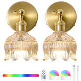 BlesULuk vintage wall sconce with cognac glass front for cozy living room lighting