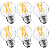 BLINGCOLOR 6-pack dimmable G16.5 LED bulbs brighten living spaces with smooth brightness control.