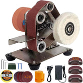 Blissthrill Mini Belt Sander front view for precision knife sharpening and woodworking.