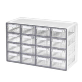 Blue Ginkgo medium 16-drawer cabinet front view with clear compartments for bead storage