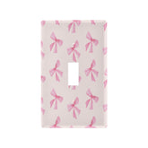 Blueangle Pink Bow wall plate front view shows decorative durability