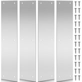 Blulu brushed-steel door push plate protecting a busy entryway