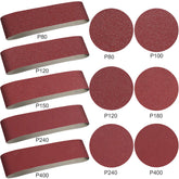 Blulu sanding belts and discs set overview for bench sander.