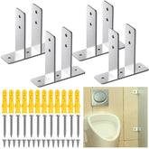 Blulu urinal screen brackets with 2-ear polished chrome for secure, long-lasting use