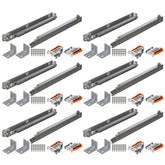 Blum Tandem Plus soft-close undermount left and right runners for smooth, quiet 18-inch slides.