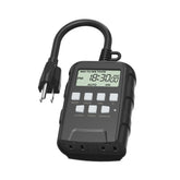 BN-LINK 7-day outdoor timer front view with dual outlets for outdoor lighting.