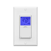 BN-LINK 7-Day timer front view with blue backlight for easy setup.