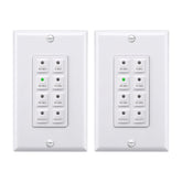 BN-LINK countdown timer wall switch front view with six presets for effortless exhaust fan control.