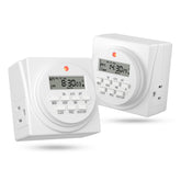BN-LINK indoor timer dual-outlet front view with easy controls for lamps