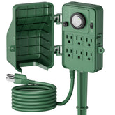 BN-LINK outdoor power stake timer with six outlets for automatic holiday lights.