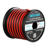 BNTECHGO 12 AWG red-black parallel silicone wire for LED wiring and easy separation.