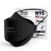 BNX N95 mask niosh 9362 black 20-pack provides reliable protection for daily activities.