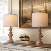BOBOMOMO 20in rustic bedside lamp base with warm finish for cozy nightstands.
