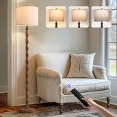 BOBOMOMO 62in rustic floor lamp with remote for adjustable living room lighting.