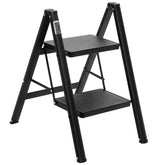 BOCOM 2-step ladder open view helps reach high shelves with stable footing.