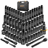 BOEN 1/2-inch drive impact socket set in case for organized storage