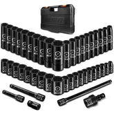 boen 45pcs socket set with deep and shallow sockets for versatile auto repairs.