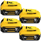 Boetpcr Dewalt 20V replacement battery 4-pack front view for extended runtime.