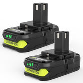 Boetpcr Ryobi 18V battery 3600mAh front view for extended tool runs
