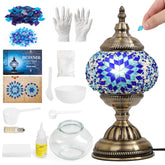 BOHMR Turkish Mosaic Lamp Kit blue glass tiles create a warm ambient glow