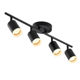Bojim flexible LED track lighting with four lights in black creates versatile kitchen illumination.