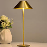 Bojim gold cordless table lamp shade closeup for premium ambient lighting