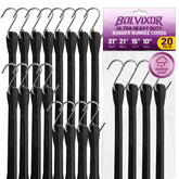 Bolvixor 10-inch bungee cord with hooks secures light loads during travel.