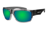 BOMBER men's safety sunglasses with a 2-tone crystal frame for rugged protection.