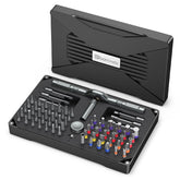 Bomivoi 74-in-1 magnetic screwdriver set case and bits for versatile DIY projects.