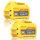 Bonacell 9.0Ah replacement battery for DeWalt, front view, extended runtime for demanding tasks.