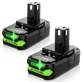 Bonadget 4Ah Ryobi 18V battery front view ready to power Ryobi P102 and P108 tools.