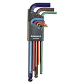 Bondhus 9-piece ball-end L-wrench set with ColorGuard finish for quick ID