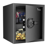 Bonsaii Security Safe Box front view demonstrates sturdy steel construction for documents and valuables.