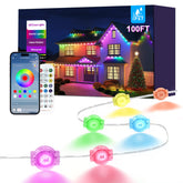 Bonve Pet 100ft outdoor lights show color palettes for festive ambiance.