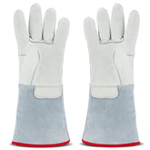 Bonvoisin cryogenic gloves 36cm long ready for LN2 handling.