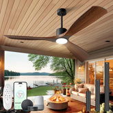 BOOSANT ceiling fan with lights in a walnut finish for living room ambiance