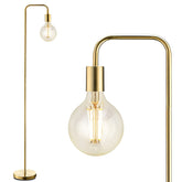 BoostArea industrial gold standing lamp in full view enhances living room ambience