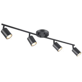 BoostArea LED 4-light track kit in black with adjustable heads for versatile living room lighting.