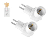 Borju plug-in light socket 2-pack adds an extra outlet for versatile lighting setups.
