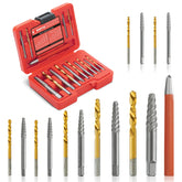Bornpye left-hand drill bits in the kit for reverse threading and quick fastener relief