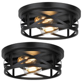 Bosceos 2-light flush mount with open cage design brightens a room