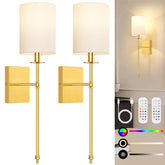 Bosceos 24.8-inch battery sconce, left view, cordless lighting for easy placement