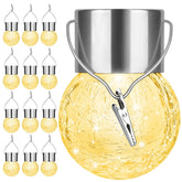 Bosceos cracked glass ball light 12-pack for festive outdoor ambience