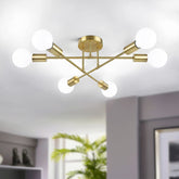 Bosceos modern Sputnik chandelier 6-light enhances dining room ambiance