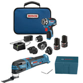 Bosch GXL12V-270B22 drill/driver with Flexiclick in tight spaces for precise driving.
